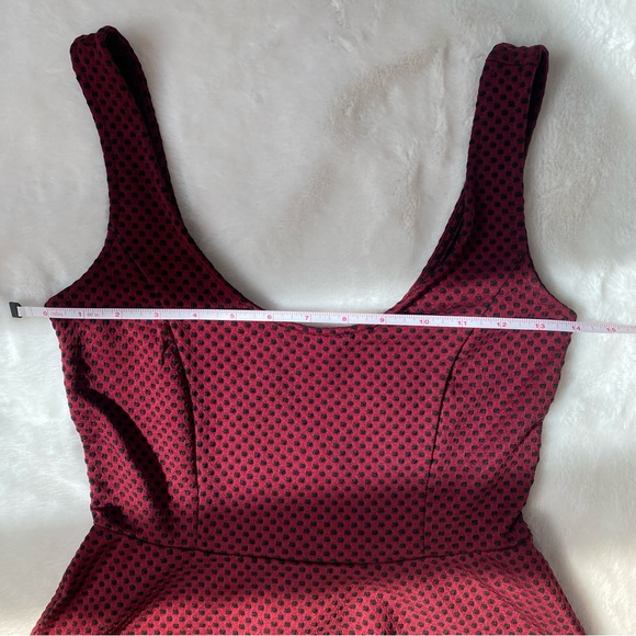 F21 Size S Maroon Red Spotted Skater Dress - Picture 7 of 9